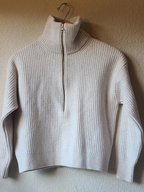 Everlane Sweaters - Everlane Cream Half-Zip Turtleneck Sweater